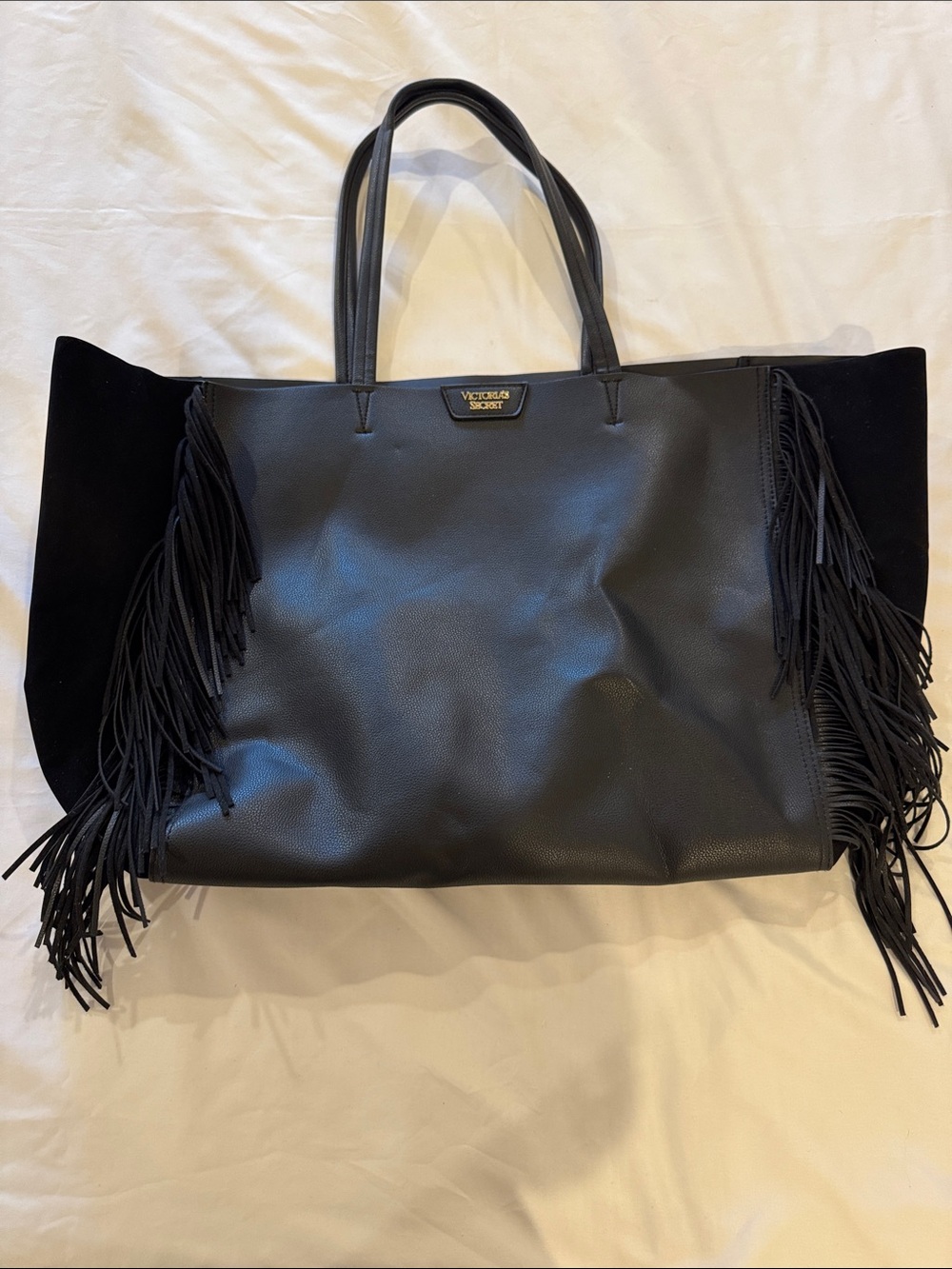 Victoria's Secret Black Fringe Tote Bag